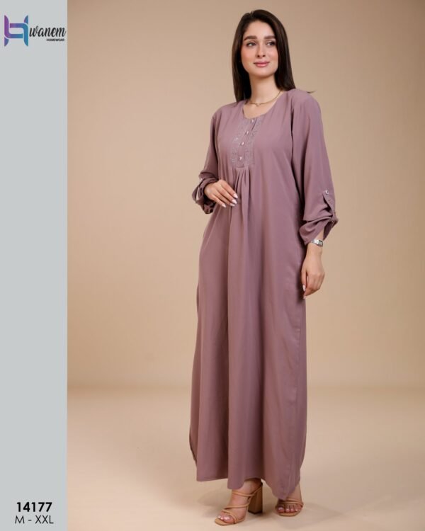 Hawanem Robe d'intérieur longue – Réf 14177 – Mauve