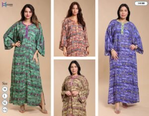 Hawanem Caftan d'intérieur imprimé – Réf 14180 – Couleurs assorties