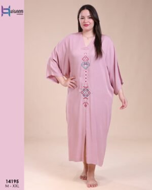Hawanem Caftan d'intérieur brodé – Réf 14195 – Vieux rose