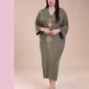 Hawanem Caftan d'intérieur brodé – Réf 14195 – Vert kaki