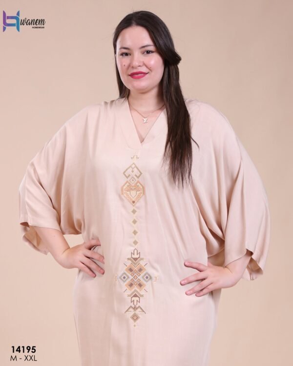 Hawanem Caftan d'intérieur brodé – Réf 14195 – Beige