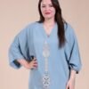 Hawanem Caftan d'intérieur brodé – Réf 14195 – Bleu gris