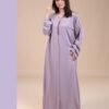 Hawanem Caftan d'intérieur satiné – Réf 14318 – Lavande