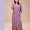 Hawanem Caftan d'intérieur satiné – Réf 14318 – Mauve