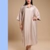 Hawanem Robe longue à col chemise – Réf 14349 – Beige