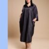 Hawanem Robe longue à col chemise – Réf 14349 – Gris anthracite