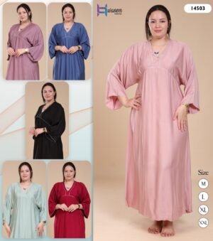 Hawanem Caftan d'intérieur satiné – Réf 14503 – Couleurs assorties