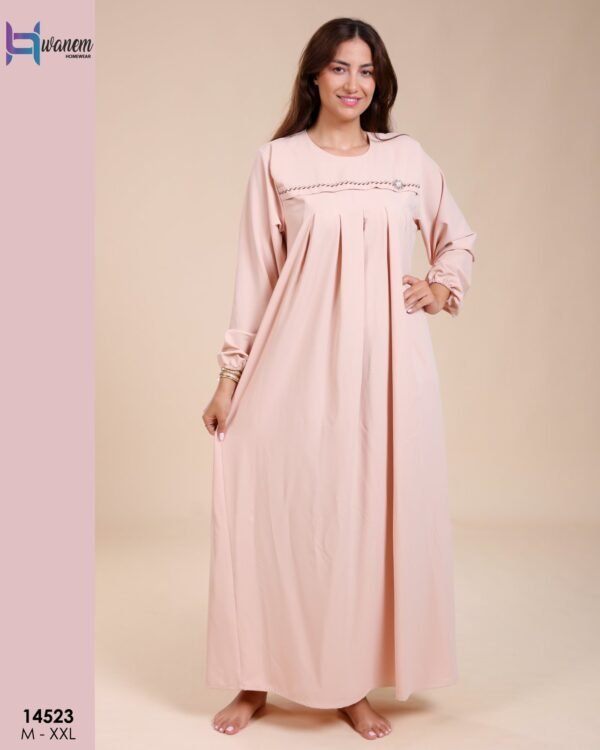 Hawanem Robe d'intérieur longue – Réf 14523 – Beige