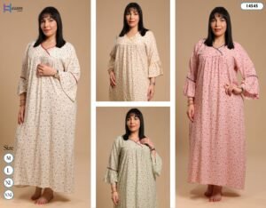Hawanem Chemise de nuit longue fleurie – Réf 14545 – Couleurs assorties