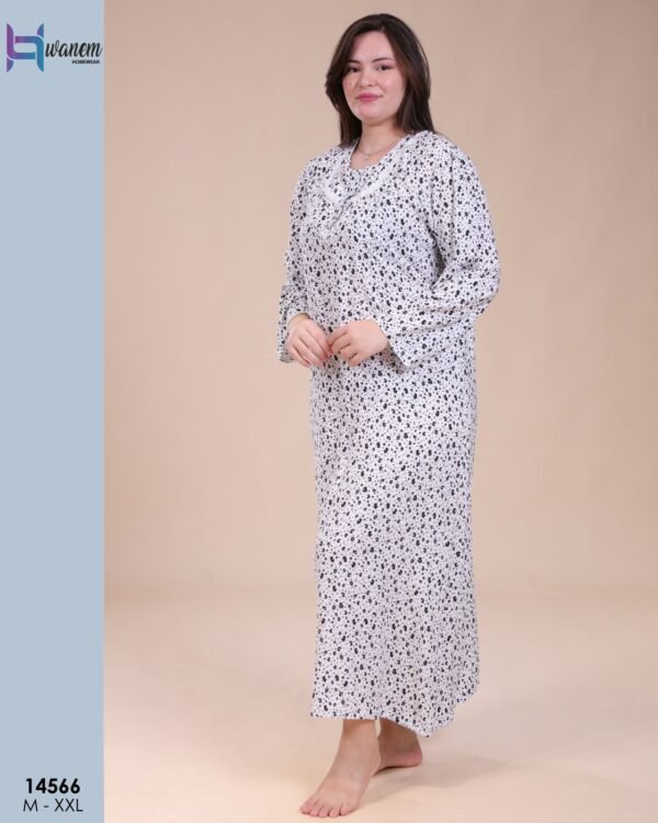 Hawanem Chemise de nuit longue fleurie – Réf 14566 – Blanc fleuri Hawanem Chemise de nuit longue fleurie – Réf 14566 – Blanc fleuri