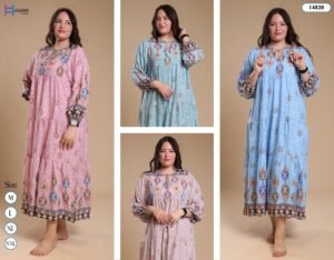 Hawanem Robe longue imprimée – Réf 14820 – Couleurs assorties