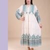 Hawanem Robe longue imprimée – Réf 14863 – Écru vert