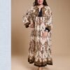 Hawanem Robe longue imprimée – Réf 15104 – Écru marron