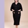 Hawanem Robe longue boutonnée brodée – Réf 15160 – Noir Hawanem Robe longue boutonnée brodée – Réf 15160 – Noir