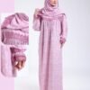 Hawanem Robe de prière avec voile fleurie – Réf 18114 – Rose