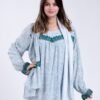 Hawanem Robe de prière avec voile fleurie – Réf 18114 – Vert d'eau