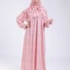 Hawanem Robe de prière avec voile fleurie – Réf 18114 – Corail