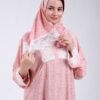 Hawanem Robe de prière avec voile dentelle – Réf 18117 – Corail