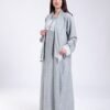 Hawanem Robe de prière avec voile dentelle – Réf 18117 – Gris vert
