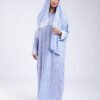 Hawanem Robe de prière avec voile dentelle – Réf 18117 – Bleu ciel