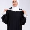 Hawanem Robe de prière manches dentelle – Réf 18131 – Noir