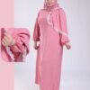 Hawanem Robe de prière avec voile à pois – Réf 18174 – Rose