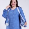 Hawanem Robe de prière avec voile à pois – Réf 18174 – Bleu