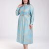 Hawanem Robe chemise longue ceinturée – Réf 18622 – Bleu ciel