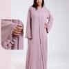 Hawanem Robe longue à volants aux manches – Réf 18625 – Mauve clair