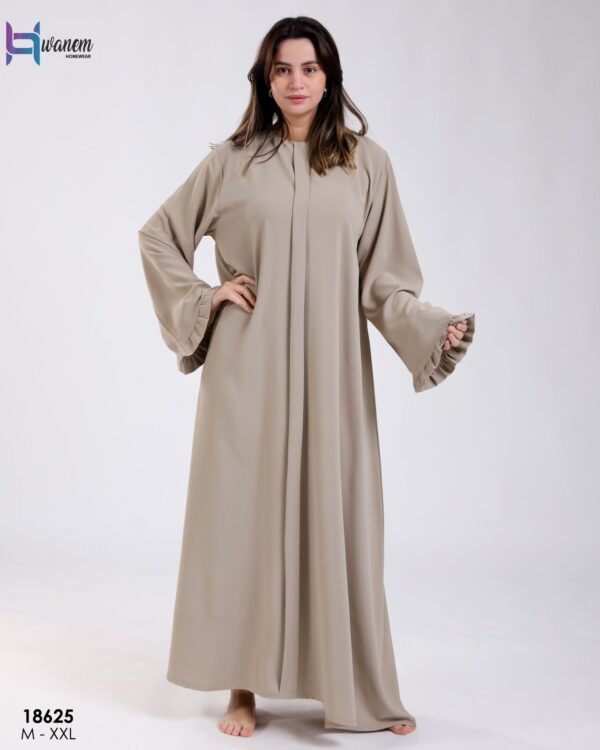 Hawanem Robe longue à volants aux manches – Réf 18625 – Taupe