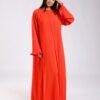 Hawanem Robe longue à volants aux manches – Réf 18625 – Orange