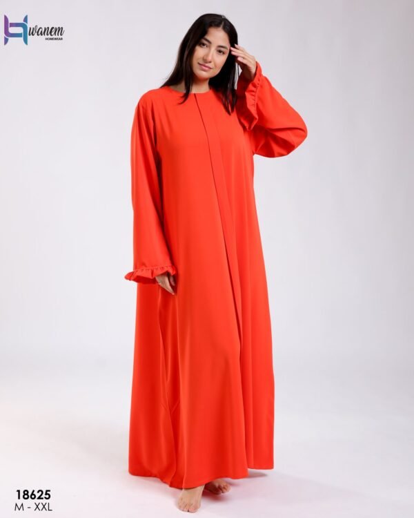 Hawanem Robe longue à volants aux manches – Réf 18625 – Orange