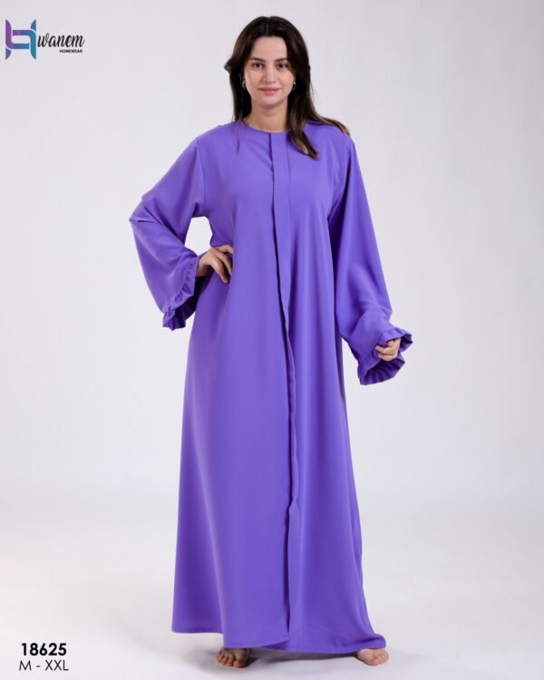 Hawanem Robe longue à volants aux manches – Réf 18625 – Violet