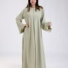 Hawanem Robe longue à volants aux manches – Réf 18625 – Vert pistache