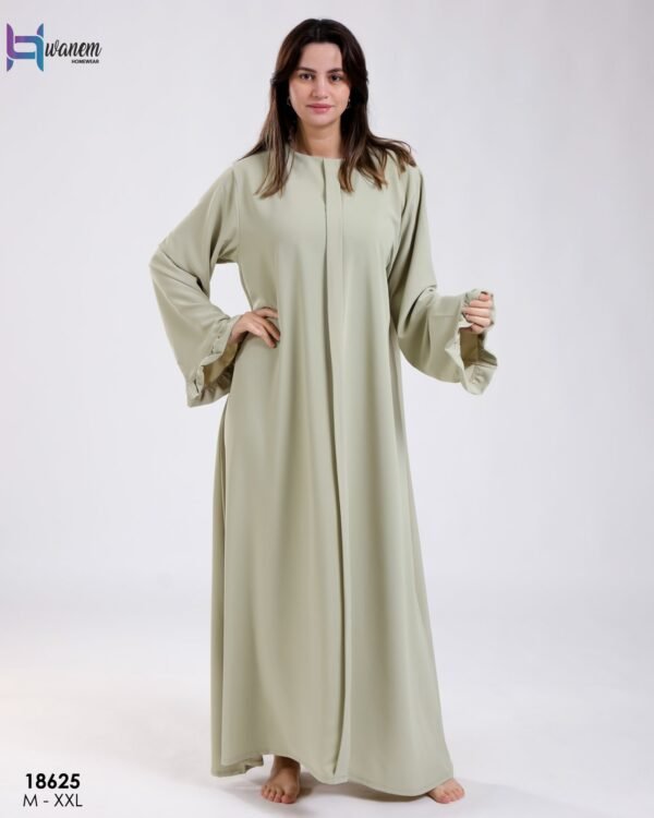 Hawanem Robe longue à volants aux manches – Réf 18625 – Vert pistache