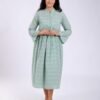 Hawanem Robe mi-longue broderie anglaise – Réf 18626 – Vert d'eau