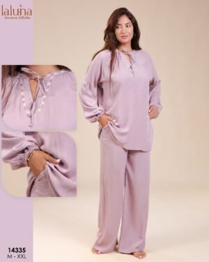 Laluna Ensemble tunique et pantalon – Réf 14335 – Lilas