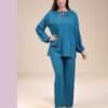 Laluna Ensemble tunique et pantalon – Réf 14335 – Bleu pétrole