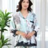 Maria Bonita Pyjama satin imprimé – Réf 17369 – Vert d'eau