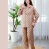 Maria Bonita Pyjama satin chemise imprimé – Réf 17505 – Camel