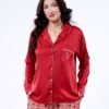 Maria Bonita Pyjama satin chemise brodé – Réf 17540 – Rouge