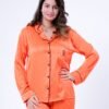 Maria Bonita Pyjama satin chemise brodé – Réf 17711 – Orange