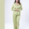Maria Bonita Pyjama satin chemise brodé – Réf 17711 – Vert anis