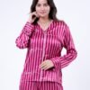 Maria Bonita Pyjama satin chemise rayé – Réf 17787 – Fuchsia