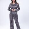 Maria Bonita Pyjama satin chemise rayé – Réf 17787 – Gris anthracite