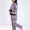 Maria Bonita Pyjama satin fleuri dentelle – Réf 18215 – Lilas et noir