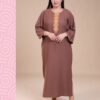 My Couture Caftan d'intérieur brodé – Réf 14163 – Marron