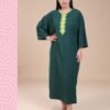 My Couture Caftan d'intérieur brodé – Réf 14163 – Vert bouteille