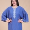 My Couture Caftan d'intérieur brodé – Réf 14163 – Bleu