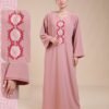 My Couture Caftan d'intérieur brodé – Réf 14301 – Vieux rose